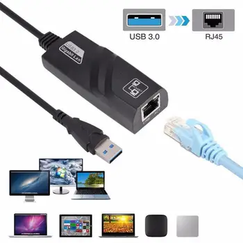 10/100/1000Mbps USB 3.0 USB 2.0 com Fio USB TypeC Para Rj45 Lan Ethernet Adaptador de RTL8153 Placa de Rede para PC Macbook Laptop Windows