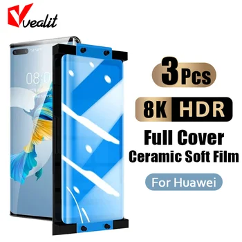 1-3Pcs Curvo Completo Cerâmica Filme Suave para Huawei Mate 50 40 30 20 Pro Protetor de Tela para Huawei P50 P60 P30 P40 Pro Não de Vidro