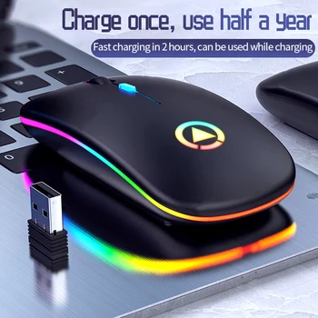 Mouse sem fio Bluetooth RGB Recarregável Mouse sem Fio do Computador Silencioso Mause LED Backlit Ergonômico Gaming Mouse Para notebook PC