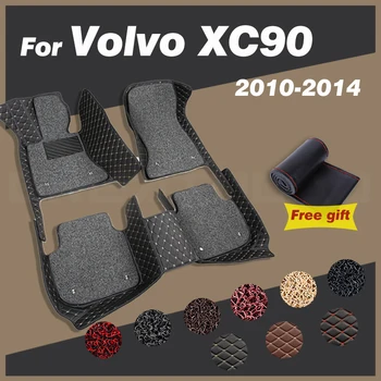 Tapete para carros Volvo XC90 (de CINCO lugares) e período de 2010 a 2012 2013 2014 Auto Almofadas do Pé Carpete Personalizado Acessórios de Interiores a Decoração de Peças