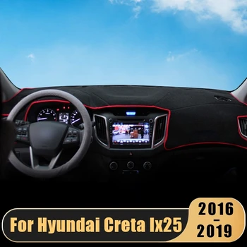 Carro Tampa do Painel de controle da Esteira Para Hyundai CRETA ix25 2016-2019 painel de Bordo Sombra de Sol Pad Tapetes Anti-UV, Protetor de Acessórios de decoração