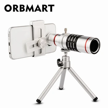 ORBMART 18X de Zoom Óptico do Telescópio Clip Universal do Telefone Móvel de Lentes com Mini Tripé Para Mais Celulares Smartphone