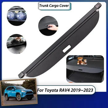 De Carga traseira Tampa Para Toyota RAV4 LE, XLE Híbrido XA50 Suzuki Em 2019~2023 Tronco de Bagagem Retrátil Blindagem Tapete Acessórios