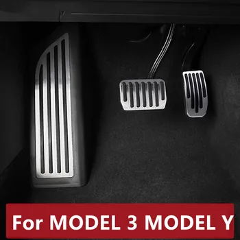 Para o MODELO 3 MODELO Y Acelerador pedal de freio modificação especial soco livre de acelerador, freio anti-derrapante pedal de decoração de peças de carro