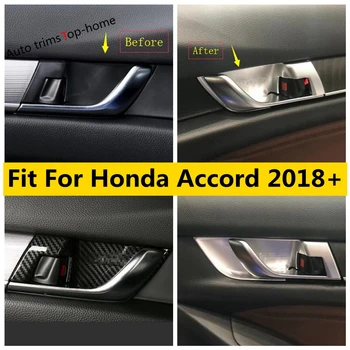 Yimaautotrims maçaneta da Porta Interior Tigela com Tampa de acabamento Para Honda Accord 2018 - 2022 ABS Fosco / Fibra de Carbono Olhar Interior Molduras