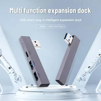 3 EM 1 Hub USB 3 Porta USB 3.0 Adaptador de Mini Estações de Encaixe Ultra-Slim 5 gbps/480Mbps USB de Alta Velocidade-C o Divisor para Computador