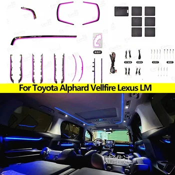 Para a Toyota vellfire alphard Inter carro de luz Ambiente conjunto completo de led decorar a luz para LHD/RHD carro adicionar tampa do alto-falante de luz