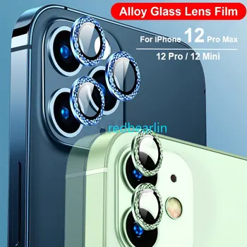 100pcs de Luxo Diamante Lente da Câmera Protetor Para iPhone 15 11 12 13 14 mini Plus Pro Max Câmera Traseira de Vidro Protetor Adesivo Tampa