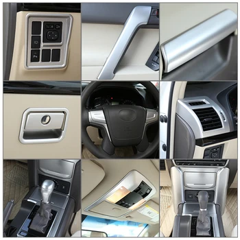 Para Toyota Land Cruiser Prado FJ150 150 2010-2019 Painel da Central de Controle Etiqueta Interna Lidar com Capa de Proteção de Prata Acessórios