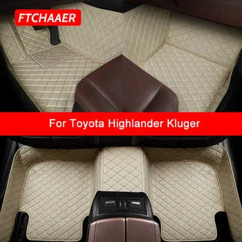 FTCHAAER Personalizado esteira do Assoalho do Carro Para Toyota Highlander Kluger Auto Acessórios do Pé Tapete