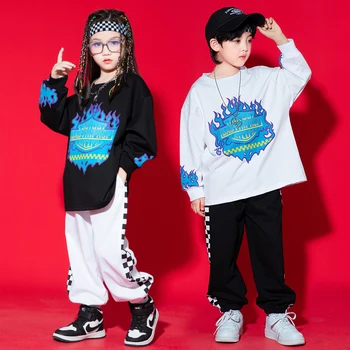 Crianças Adolescentes Mostrar Roupas De Hip Hop Roupas De Moletom Casual Streetwear Jogger Calças Para Menina, Menino, Salão De Dança Jazz Fantasias