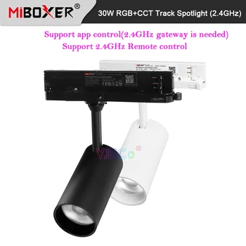 Miboxer 2,4 G 30W RGBCCT Trilha do DIODO emissor de Luz CCT & do brilho ajustável Holofotes AC 110V 220V DMX512 Teto De 2,4 G de RF controle Remoto