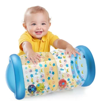 Inflável de Rastreamento Rolo de Brinquedos do Bebê Com Chocalho Bolas Início do Desenvolvimento do Bebê Chocalho Brinquedos de PVC Montessori Chocalho Brinquedos Para Bebês