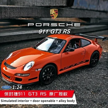 WELLY 1:24 Porsche 911 GT3 RS 997 Supercarro da Liga de Simulador de Carro de Modelo Diecasts Veículos de Brinquedo de Menino de Aniversário Recolher Brinquedo Presentes B188