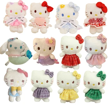 Novo 14cm Hello Kitty Kawaii Requintado, Bonito Individualidade de Pelúcia Chave de Cadeia Mochila Pingente Brinquedo infantil Presente de Aniversário