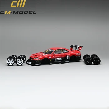 CM MODELO 1:64 LBWK Super Silhueta ER34 Vermelho NO8 w/Extra Rodas Fundido Modelo de Carro