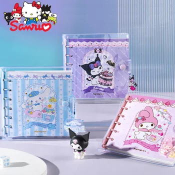 Sanrio Melodia Kuromi Hello Kitty Cinnamoroll Pochacco 3Pc Joytop Praça de Cristal de folhas Soltas Manual de desenhos animados Estudantes Manual