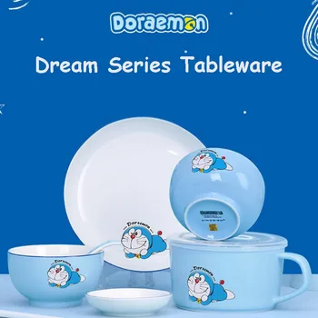 Doraemon Cerâmica de Louça Conjunto de oferta de Presentes para Uso Doméstico Kawaii Sonho de Moda Série de Louça Microondas máquina de lavar Louça Disponível