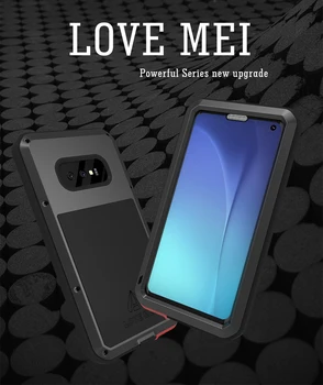 Amor Mei Choque Poderoso Sujeira à Prova de Água, Resistente Armadura de Metal da Tampa da caixa do Telefone para Samsung Galaxy S10/S10 Plus/S10 e 2019