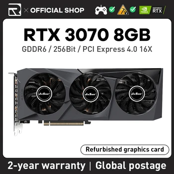 JIESHUO Nvidia Geforce RTX 3070 8GB Placa Gráfica Triplo Ventoinha da GPU PCIE 4.0X16 GDDR6 256bit Suporte Para área de Trabalho do Computador para Jogos