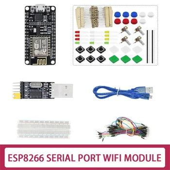 ESP8266 CP2102 Nodecu Lua V3 ESP-12E Preto Conselho de Desenvolvimento +Pacote de Componente+USB Para Porta Serial do Módulo+65 Jumper+Placa de Pão