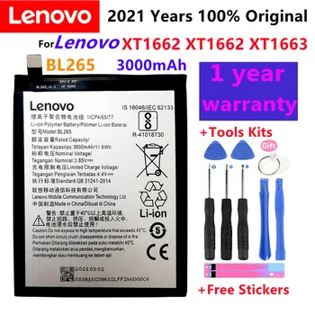 Original BL265 3000mAh Bateria Para Lenovo XT1662 Motorola MOTO M XT1662 XT1663 Telemóvel +Dom Ferramentas +Adesivos