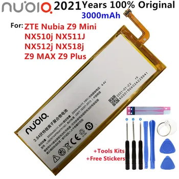 3.84 V 3000mAh Li3829T44P6hA74140 Para o ZTE Nubia Z9 Mini NX510j NX511J NX512j NX518j Z9 MAX Z9 Plus Bateria