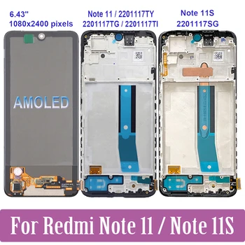 AMOLED Original Para Xiaomi Redmi Nota 11 11 LCD 2201117TI 2201117TY 2201117SG 2201117SI Display Touch Screen Digitalizador Assembly