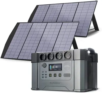 ALLPOWERS Solar, Gerador de 1500W / 2000W / 2400W de Potência Portátil da Estação de 400W Painel Solar Incluem) para falta de Energia de Emergência,estacionamento para RV