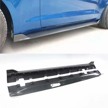 Brilhante qualidade de Fibra de Carbono, Saias Laterais Lábio Aventais Protetor Para Ford Mustang 2015-2020