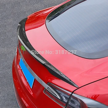 Tesla Model S Sendan 4 Portas 2014 2015 2016 Fibra de Carbono traseira de arranque de Asa Aileron da Asa Tronco Lábio Tampa do carregador