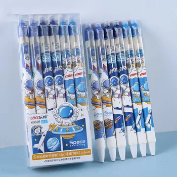 36 pces/muito Kawaii Astronauta Apagável Prima Caneta Gel Bonito 0,5 mm de Tinta Azul Canetas Dom artigos de Papelaria do Escritório material Escolar Atacado