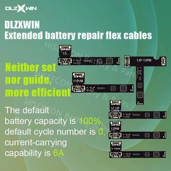 DLZXWIN R200 S300 S800 Bateria Marca do cabo do Cabo flexível Para o iPhone 11 12 13 a Saúde das Células de Dados da Ferramenta de Reparo Kit de Número de Ciclo 0 Capacidade de 100%