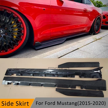 Para Ford Mustang GT500 Estilo de Carro Saias Laterais Real de Fibra de Carbono, Material Saias Placa Lábio 2015-2021 Estilo Carro