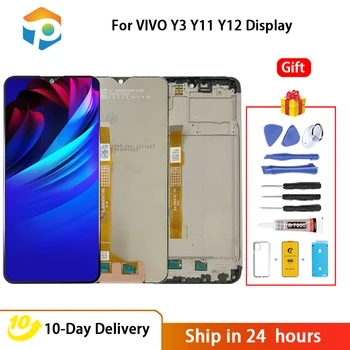 Original do AAA Para a Vivo Y3 LCD Y11 Tela / Y12 / Y15 / Y17 2019 Display Touch Screen Digitalizador Assembly Com Quadro 6.35