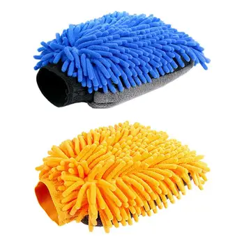 3 Em 1 Macia Luvas Luvas De Microfibra Para Limpeza Com Chenille E Dupla Face Coral De Veludo Detalhando Esponja Acessórios