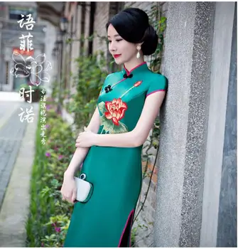 Moda Vestido Cheongsam Chinês Tradicional Mulheres Chipao Vintage Verão Bordado De Xangai