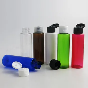 30 X 100 ml de DIY âmbar claro azul vermelho verde branco de plástico pet dispensação de garrafas de Plástico, embalagens de Cosméticos com Snap Tampa Superior
