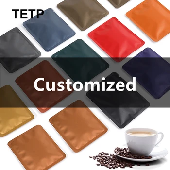 TETP Logotipo Personalizado de Café em Pó Embalagem de Saco de Alumínio do Filme Interno de Máquina Quente do Selo Portátil de Suspensão Ouvido Café Chá de Embalagem