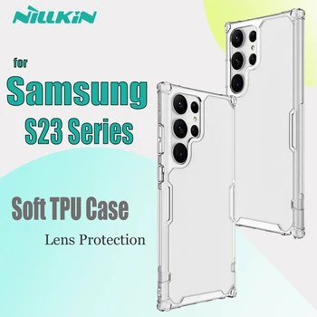 Para Samsung Galaxy S23 Ultra/Plus Caso NILLKIN Silicone Macio Clara Transparente Bumper Capa Para Galaxy S23+