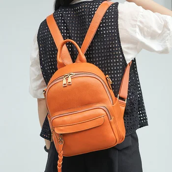 AETOO de couro Novo de senhora mochila de moda mochila primeira camada de couro versão coreana do saco com grande capacidade lazer wo
