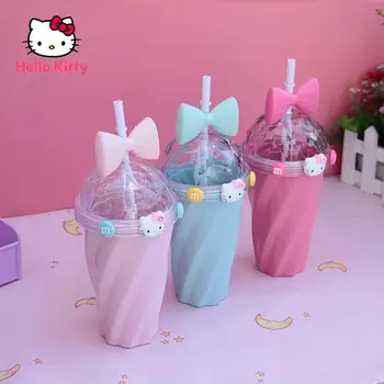Hello Kitty Copo de colheita de Moda Bonito dos desenhos animados de Palha Copa do Simples Personalidade Criativa para Crianças Copo de Leite
