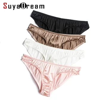 SuyaDream 3pcs/muitas Mulheres corda G 88% Natural de seda 12%Spanded Calcinha Sexy para Mulheres em Forma de T Cueca