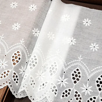 3Yards/pack Nova torcida de algodão bordado de flores roupa saia de renda acessórios largura 32 cm