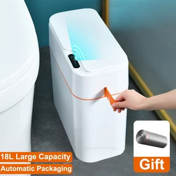 18L Automático de Selagem Inteligente lata de Lixo Para casa de Banho Wc Cozinha Impermeável Escaninho de Lixo Com Tampa Smart Sensor de Lixo