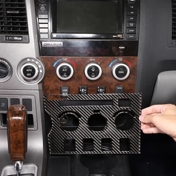 Para a Toyota Tundra 2007-13 de captação de ar condicionado Carro interruptor de ajuste do painel de etiqueta macia de fibra de carbono, interruptor de botão de pressão do painel