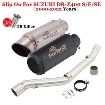 Para Suzuki DRZ400S DRZ400SM DR-Z400 2000-2023 de Exaustão da Motocicleta Sistema de Modificar Meados de Ligação de Tubos 51mm Silenciador de Escape Com o DB Killer