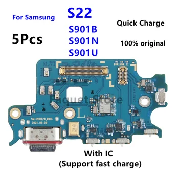 5pcs 100% Original Carregador USB de Carregamento de Porta do Conector Dock do Conselho Flex Cabo Para SAMSUNG Galaxy S22 S901B S901N S901U