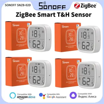 SONOFF SNZB-02D Inteligente de Temperatura e Umidade Sensor ZigBee Smart Home Automation eWelink Aplicativo Remoto Compatível Com Alexa Google