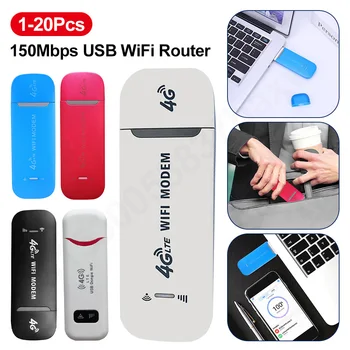 150Mbps WiFi Router 4G LTE Dongle USB sem Fios de banda Larga Móvel Modem Vara Cartão Sim, Adaptador USB Pocket Router Adaptador de Rede